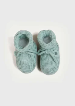 Knitted Booties | Bonnets & Booties | Pepa London Knitted Booties in Green