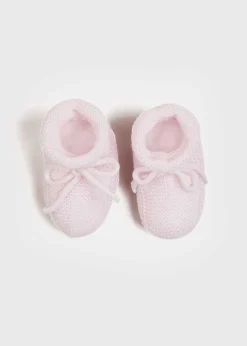 Knitted Booties | Bonnets & Booties | Pepa London Knitted Booties in Pink