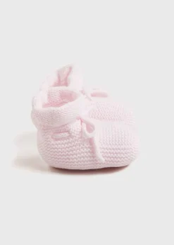 Knitted Booties | Bonnets & Booties | Pepa London Knitted Booties in Pink