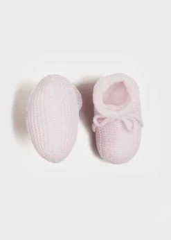 Knitted Booties | Bonnets & Booties | Pepa London Knitted Booties in Pink