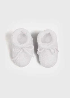 Knitted Booties | Bonnets & Booties | Pepa London Knitted Booties in White