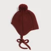 Knitwear & Cardigans | Hats | Pepa London Knitted Merino Wool Winter Bonnet in Burgundy (S-L)