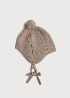 Knitwear & Cardigans | Hats | Pepa London Knitted Merino Wool Winter Bonnet in Oatmeal (S-L)