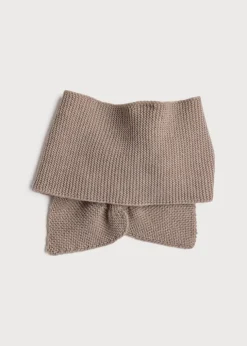Knitwear & Cardigans | Knitted Accessories | Pepa London Knitted Merino Wool Winter Scarf in Oatmeal (S-L)