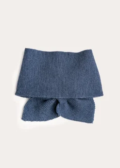 Knitwear & Cardigans | Knitted Accessories | Pepa London Knitted Merino Wool Winter Scarf in Blue (S-M)