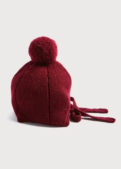 Knitwear & Cardigans | Hats | Pepa London Knitted Merino Wool Winter Bonnet in Burgundy (S-L)