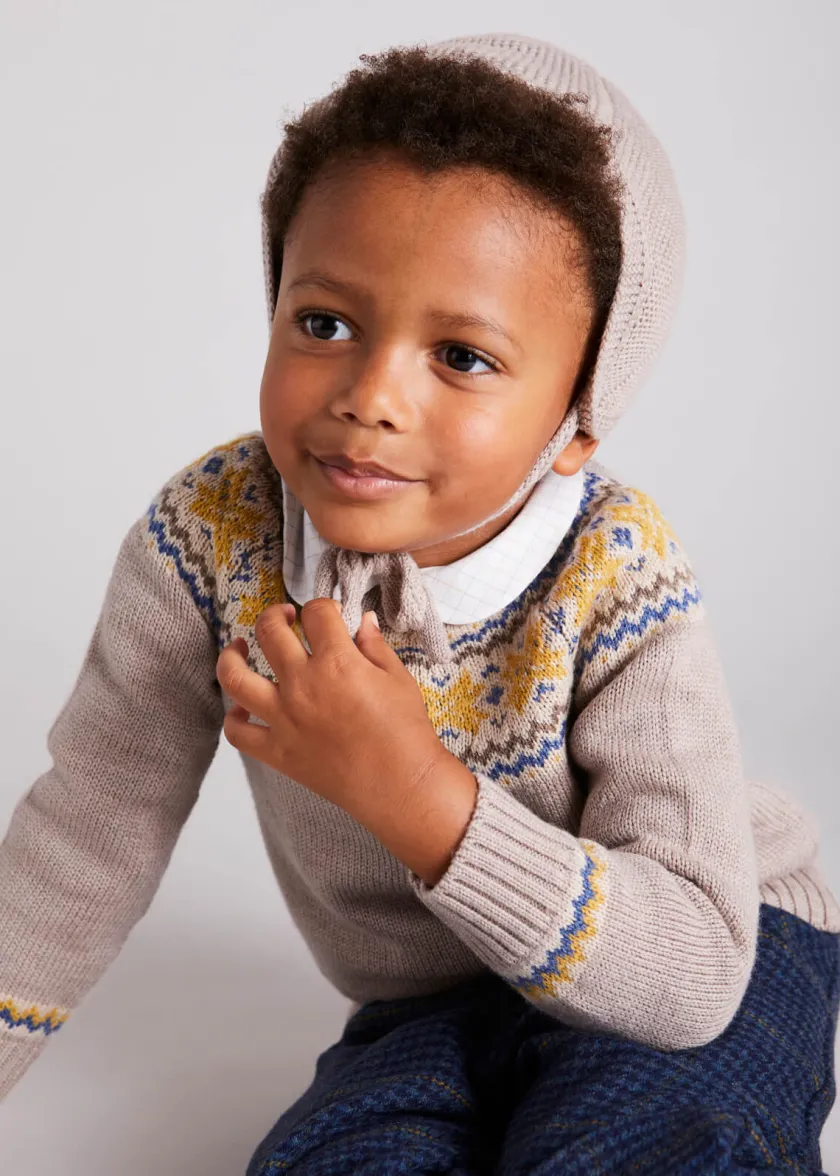 Knitwear & Cardigans | Hats | Pepa London Knitted Merino Wool Winter Bonnet in Oatmeal (S-L)