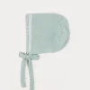 Bonnets & Booties | Bonnets & Booties | Pepa London Lace Detail Knitted Bonnet in Green (1-12mths)