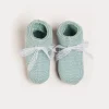 Knitted Booties | Bonnets & Booties | Pepa London Lace Detail Knitted Booties in Green