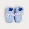 Knitted Booties | Bonnets & Booties | Pepa London Lace Detail Knitted Booties in Blue