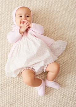 Knitted Booties | Bonnets & Booties | Pepa London Lace Detail Knitted Booties in Pink