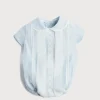 Dungarees & Rompers | Rompers | Pepa London Lace Detail Peter Pan Collar Romper in Pale Blue (3mths-2yrs)