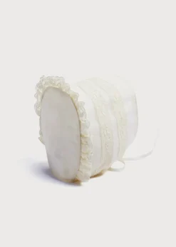 Bonnets & Booties | Bonnets & Booties | Pepa London Lace Trim Bonnet in Ivory (3mths-2yrs)