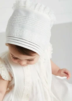 Dresses | Dresses | Pepa London Lace Trim Fine Pleated Dress in Ivory (3mths-5yrs)