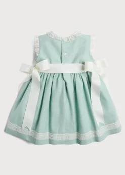 Dresses | Dresses | Pepa London Lace Trim Ivory Bow Dress in Teal (6mths-5yrs)
