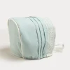 Bonnets & Booties | Bonnets & Booties | Pepa London Lace Trim Linen Bonnet in Teal (3mths-2yrs)