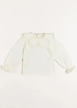 Tops & Blouses | Tops & Bodysuits | Pepa London Lace Trim Petal Collar Top in Cream (3-10yrs)