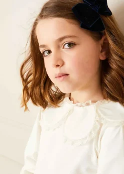 Tops & Blouses | Tops & Bodysuits | Pepa London Lace Trim Petal Collar Top in Cream (3-10yrs)