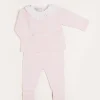 Baby Grows | Two-piece Sets | Pepa London Lace Trim Ruffle Collar Knitted Set in Pink (1-12mths)