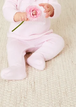 Baby Grows | Two-piece Sets | Pepa London Lace Trim Ruffle Collar Knitted Set in Pink (1-12mths)