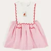 Skirts & Shorts | Pepa London Lawrence Striped Boat Embroidered Scallop Detail Pinafore Skirt in Red (18mths-4yrs)