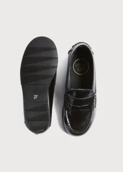 School Shoes | Boat Shoes & Loafers | Pepa London Leather Black Moccasins (26-32EU)