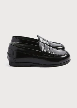 School Shoes | Boat Shoes & Loafers | Pepa London Leather Black Moccasins (26-32EU)