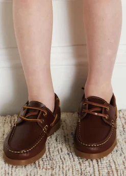 Boat Shoes & Loafers | Loafers | Pepa London Leather Boat Shoes in Tan (26-34EU)