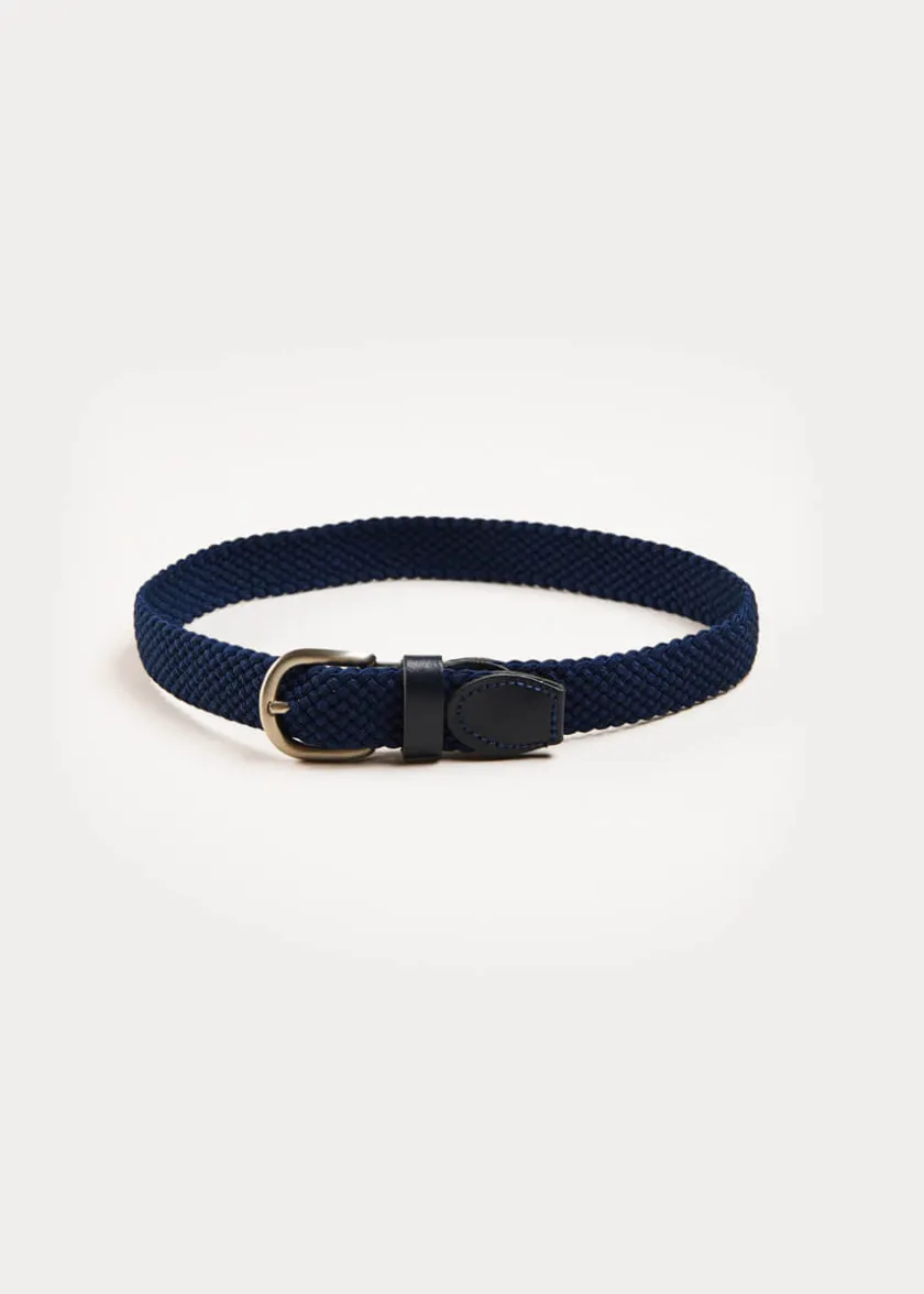 Belts & Braces | Pepa London Leather Braided Belt in Navy (XS-S)