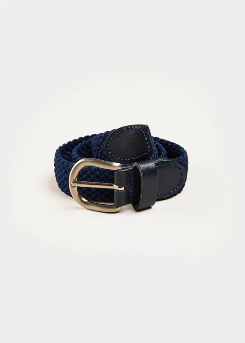Belts & Braces | Pepa London Leather Braided Belt in Navy (XS-S)