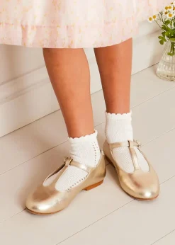 Mary Jane Shoes | Mary Janes | Pepa London Leather Charlotte Shoes in Gold (24-35EU)