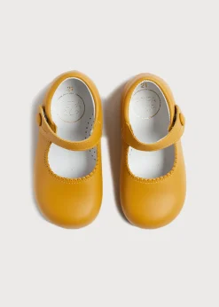 Mary Jane Shoes | Mary Janes | Pepa London Leather Mary Jane Baby Shoes in Mustard (20-24EU)