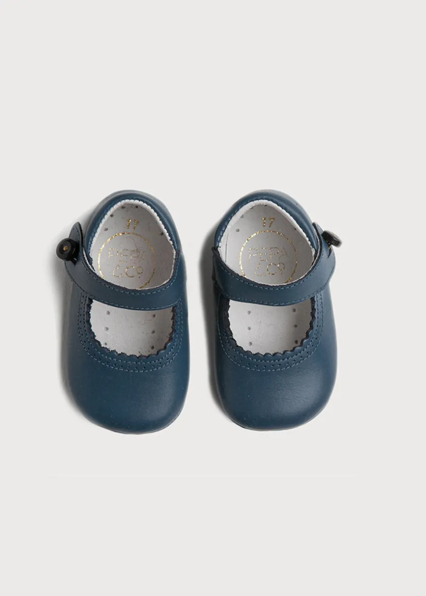 Mary Jane Shoes | Mary Janes | Pepa London Leather Mary Jane Pram Shoes in Classic Blue (17-20EU)