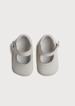 Mary Jane Shoes | Mary Janes | Pepa London Leather Mary Jane Pram Shoes in Ivory (17-20EU)