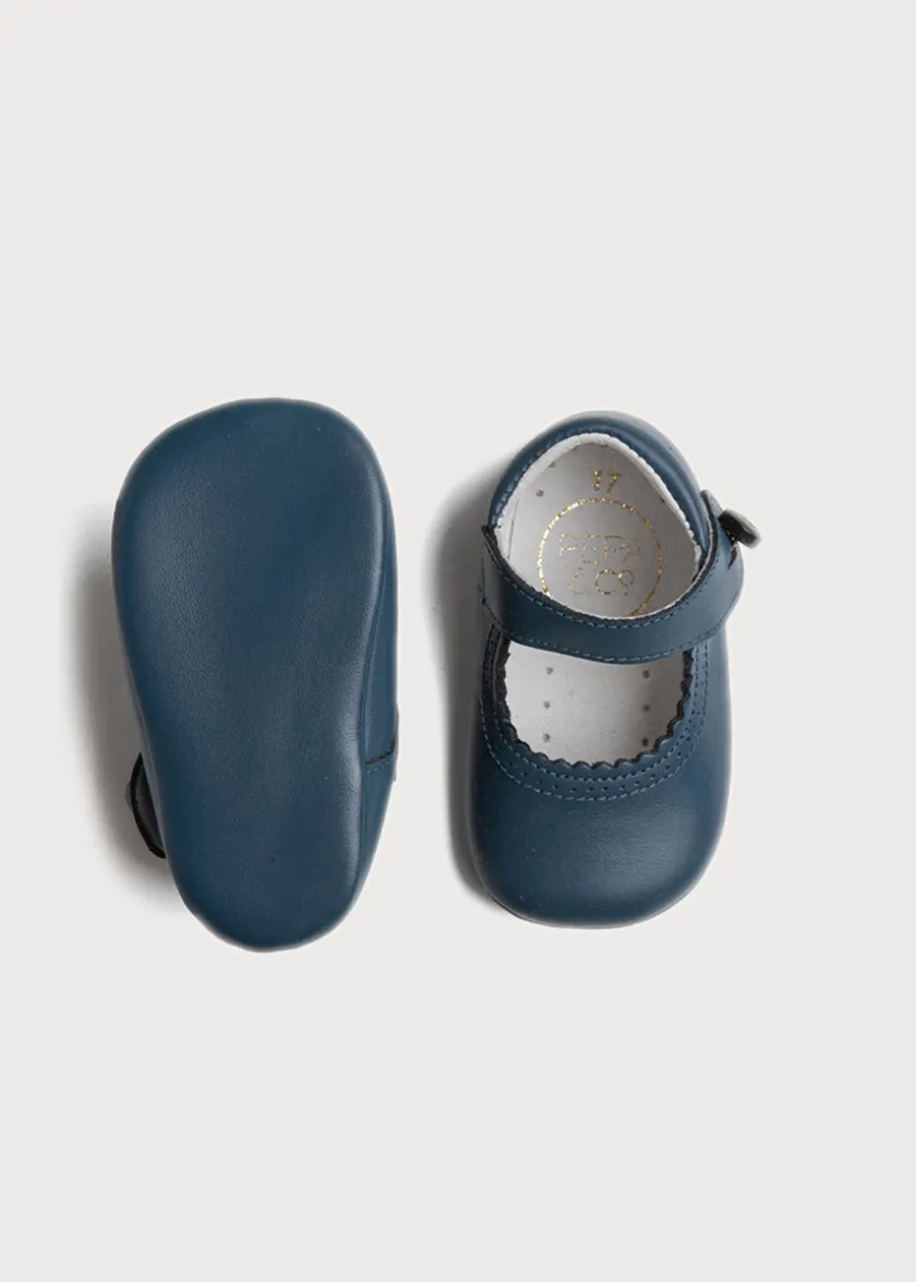 Mary Jane Shoes | Mary Janes | Pepa London Leather Mary Jane Pram Shoes in Classic Blue (17-20EU)