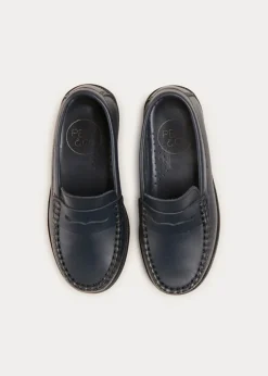 School Shoes | Boat Shoes & Loafers | Pepa London Leather Moccasins In Navy (25-34EU)