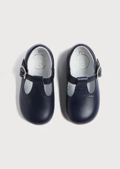 T-bars | T-bar Shoes | Pepa London Leather T Bar Baby Shoes in Navy (20-26EU)