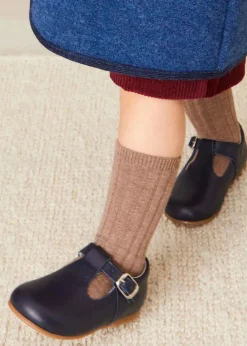 T-bars | T-bar Shoes | Pepa London Leather T Bar Baby Shoes in Navy (20-26EU)