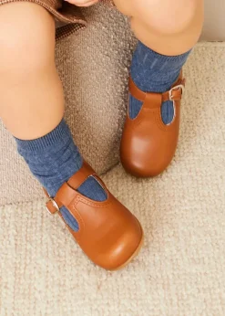 T-bars | T-bar Shoes | Pepa London Leather T-Bar Baby Shoes in Brown (20-26EU)