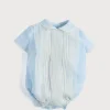 Dungarees & Rompers | Rompers | Pepa London Light Blue Panelled Christening Romper (3mths-2yrs)