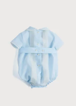 Dungarees & Rompers | Rompers | Pepa London Light Blue Panelled Christening Romper (3mths-2yrs)