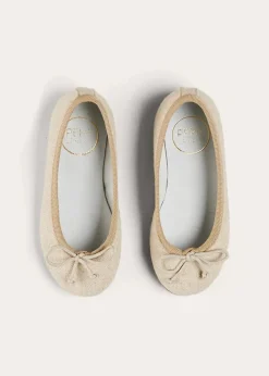 Ballerinas | Ballerina Shoes | Pepa London Linen Ballerina Shoes in Ivory (24-36EU)