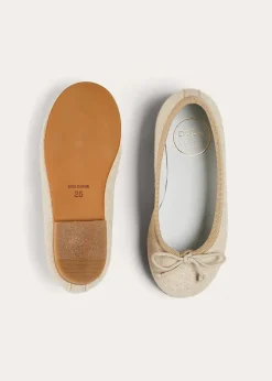 Ballerinas | Ballerina Shoes | Pepa London Linen Ballerina Shoes in Ivory (24-36EU)