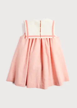 Dresses | Dresses | Pepa London Linen Blend Trapeze Dress in Peach Orange (12mths-10yrs)