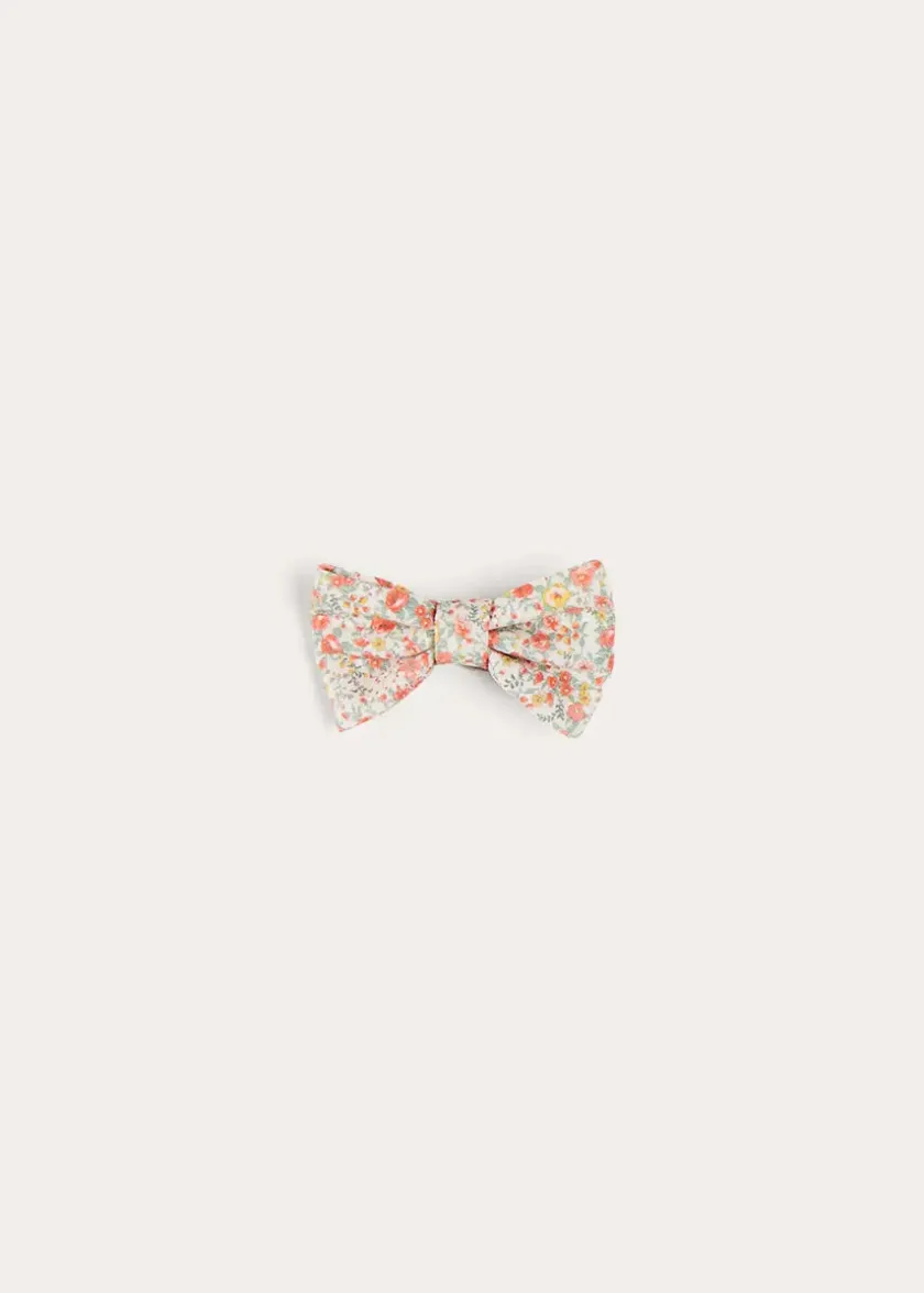 Hair Accessories | Hair Accessories | Pepa London Mabel Floral Small Bow Hair Clip in Coral