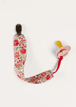 Dummies & Teethers | Dummies & Teethers | Pepa London Margot Dummy Clip in Red Made with Liberty Fabric