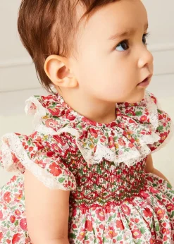 Rompers | Rompers | Pepa London Margot Floral Romper in Red Made with Liberty Fabric (6m-2yrs)