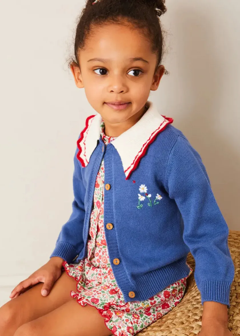 Lookbooks | Pepa London Margot Floral Short Sleeve Blouse in Red Made with Liberty Fabric (18m-12yrs) | Margot Floral Shorts in Red Made with Liberty Fabric (18m-12yrs) | Statement Collar Floral Embroidery Cardigan in Navy (2-10yrs) | Metallic Strappy Leather Sandals in Gold (24-35EU) | Margot Floral Small Bow Clip in Red Made with Liberty Fabric | The Beauty & The Beast Book