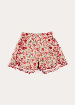 Up To 12 Years | Skirts & Shorts | Pepa London Margot Floral Shorts in Red Made with Liberty Fabric (18m-12yrs)