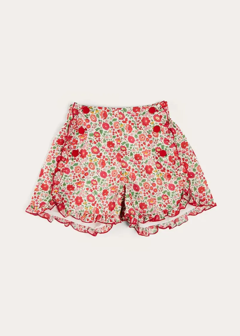 Up To 12 Years | Skirts & Shorts | Pepa London Margot Floral Shorts in Red Made with Liberty Fabric (18m-12yrs)